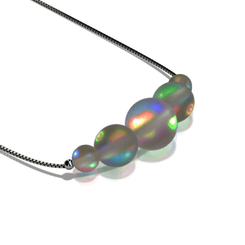 Schokolade | 925 Sterling Silber Rotguss | Meerjungfrau Glas Unendlichkeitsverschluss Halskette